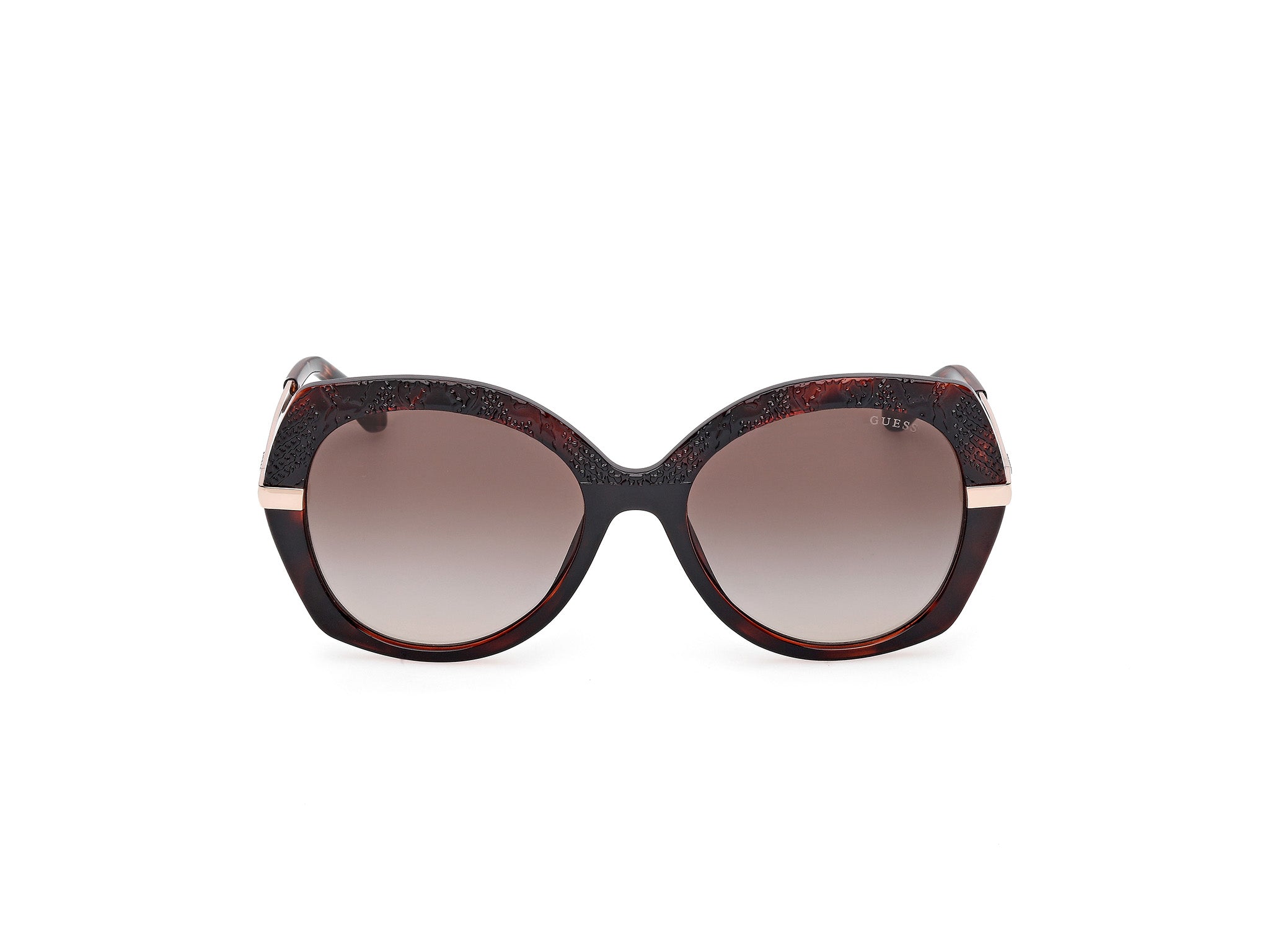Guess Mujer Guess GU00215 52F Gafas de sol Inyectado la Habana Marrón Redonda Norma