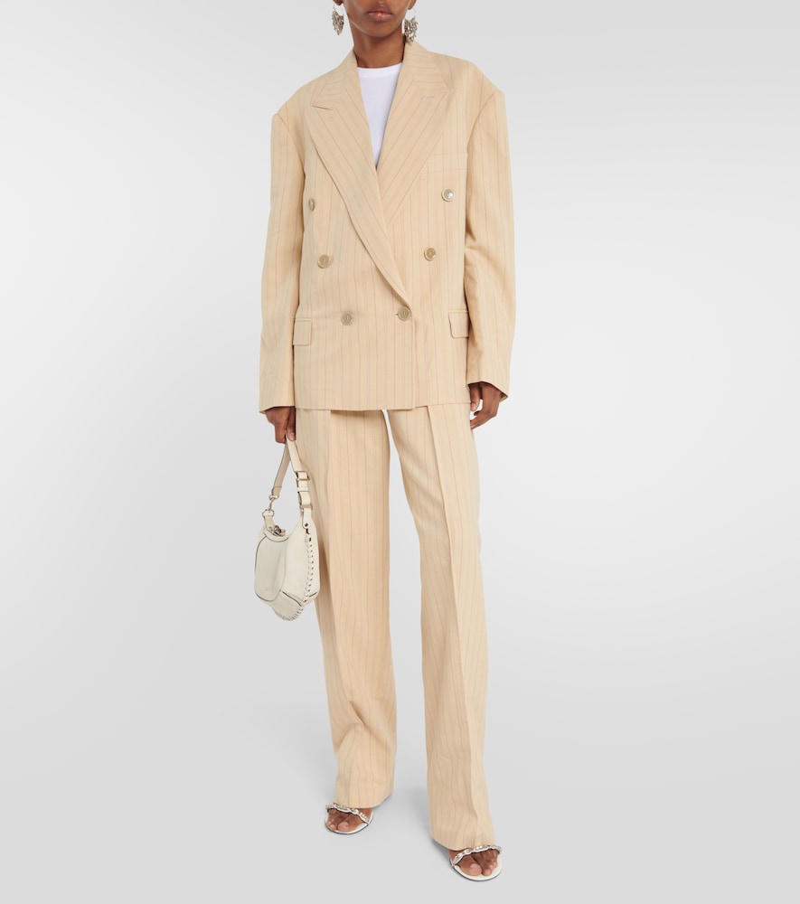 Pinstriped high-rise pants