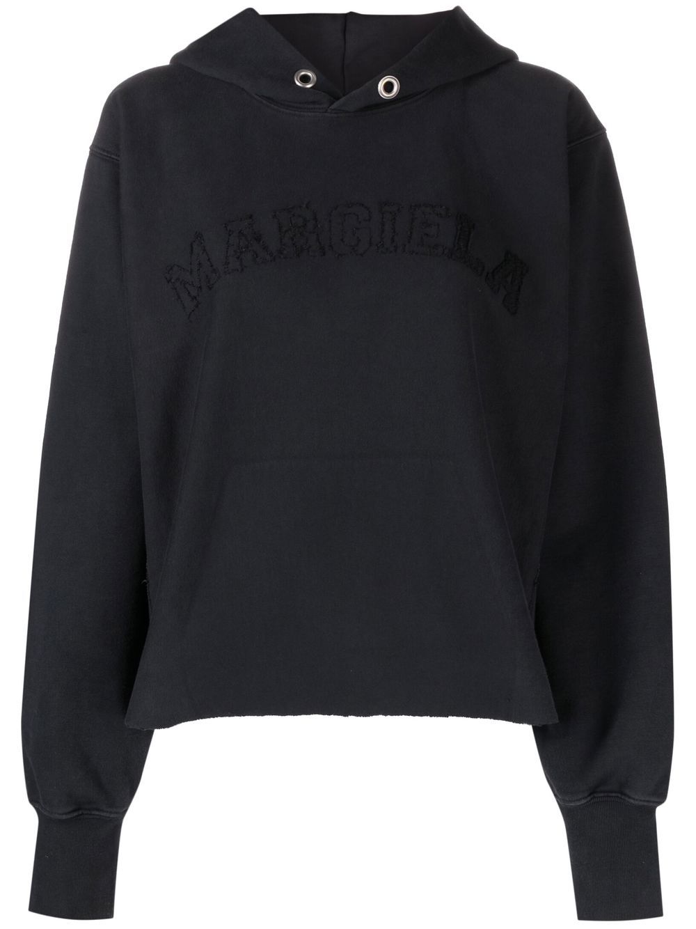 Embroidered-logo cotton hoodie - Grey