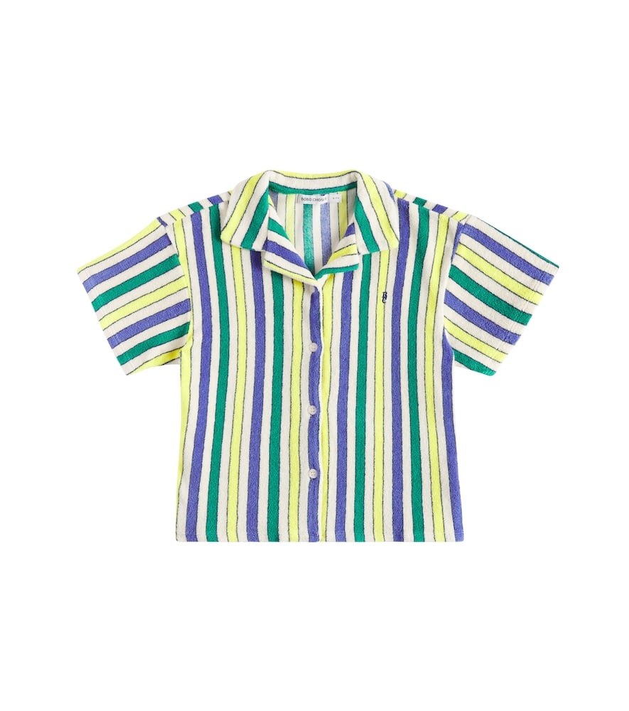 Bobo Choses Striped colorblock cotton terry shirt