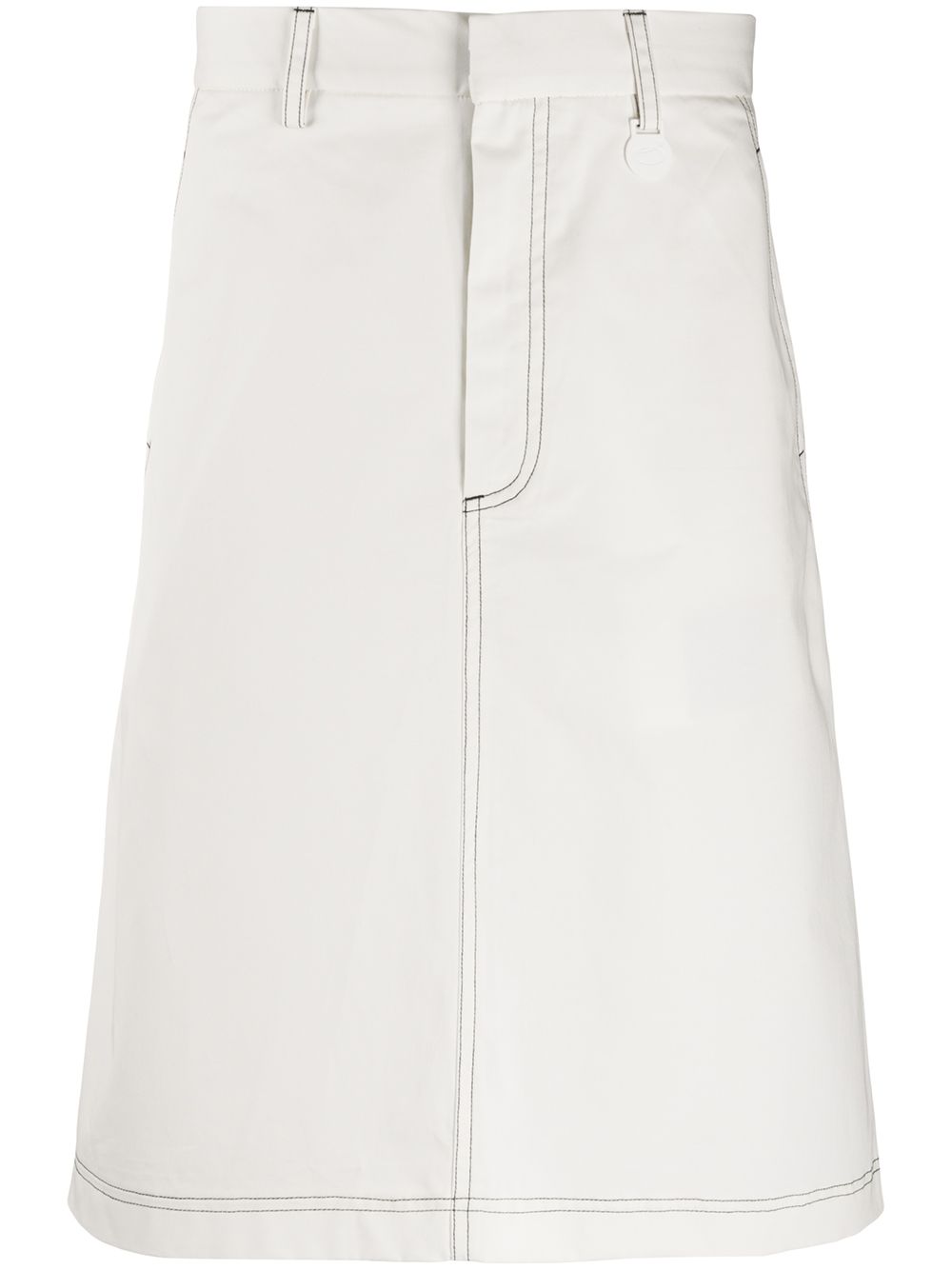 Knee-length skirt - White