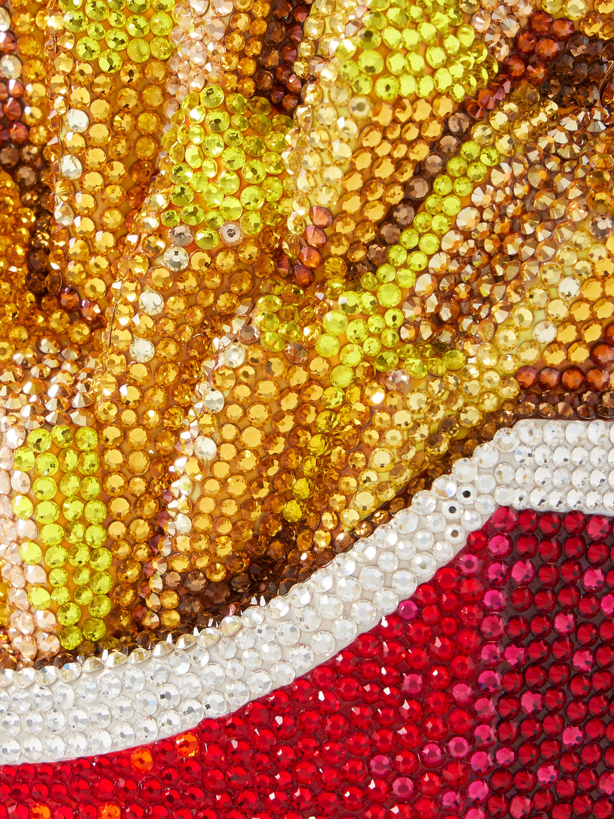 French Fries Fresh And Hot Crystal-embellished Gold-tone Clutch - Red