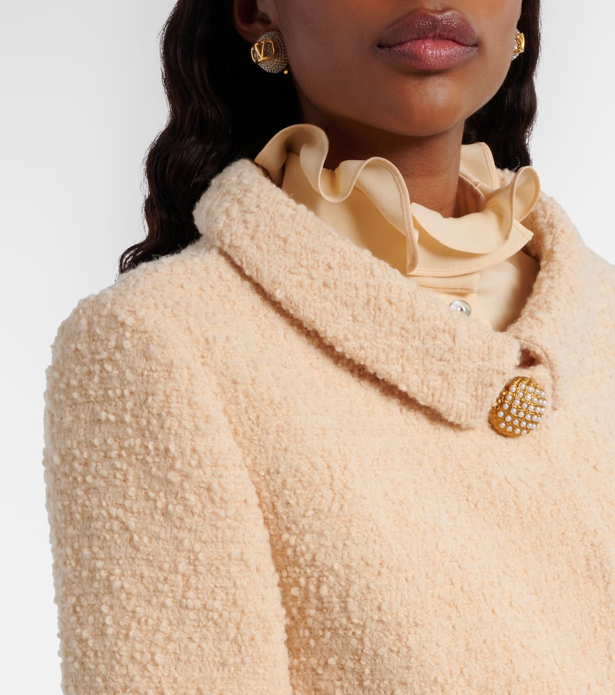 Embellished wool-blend tweed jacket