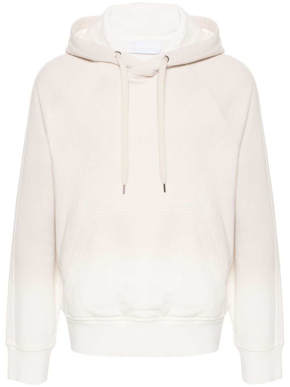 Ombré-effect cotton hoodie - White
