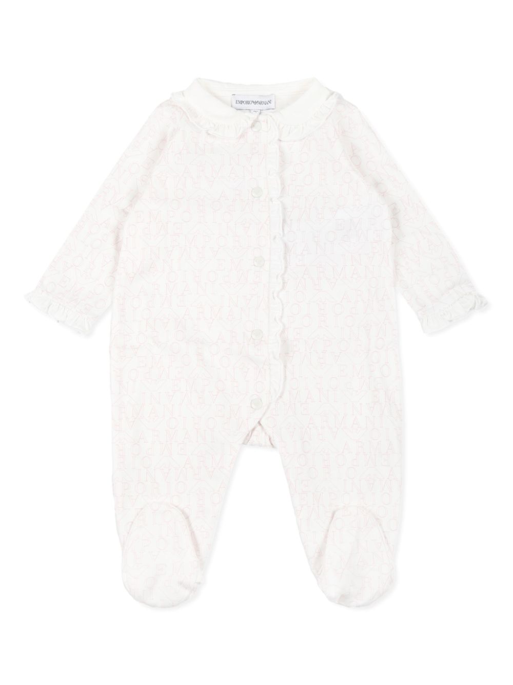 Logo-print cotton babygrow set - White
