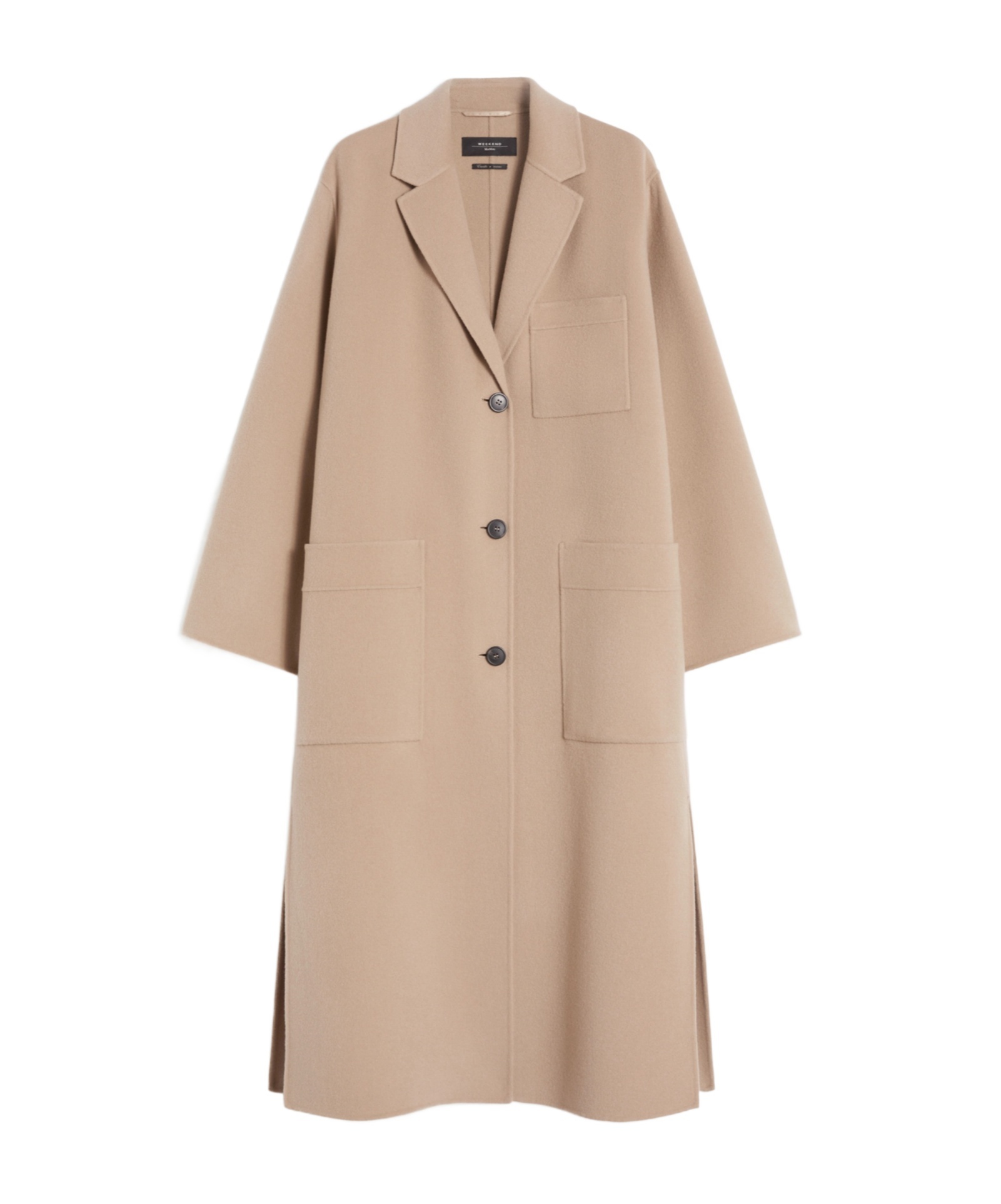 Double-faced wool-blend coat - Camel