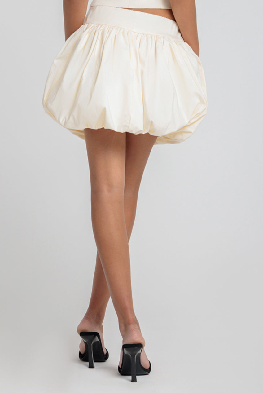 Goddiva Bengaline Balloon Mini Skirt - Crea