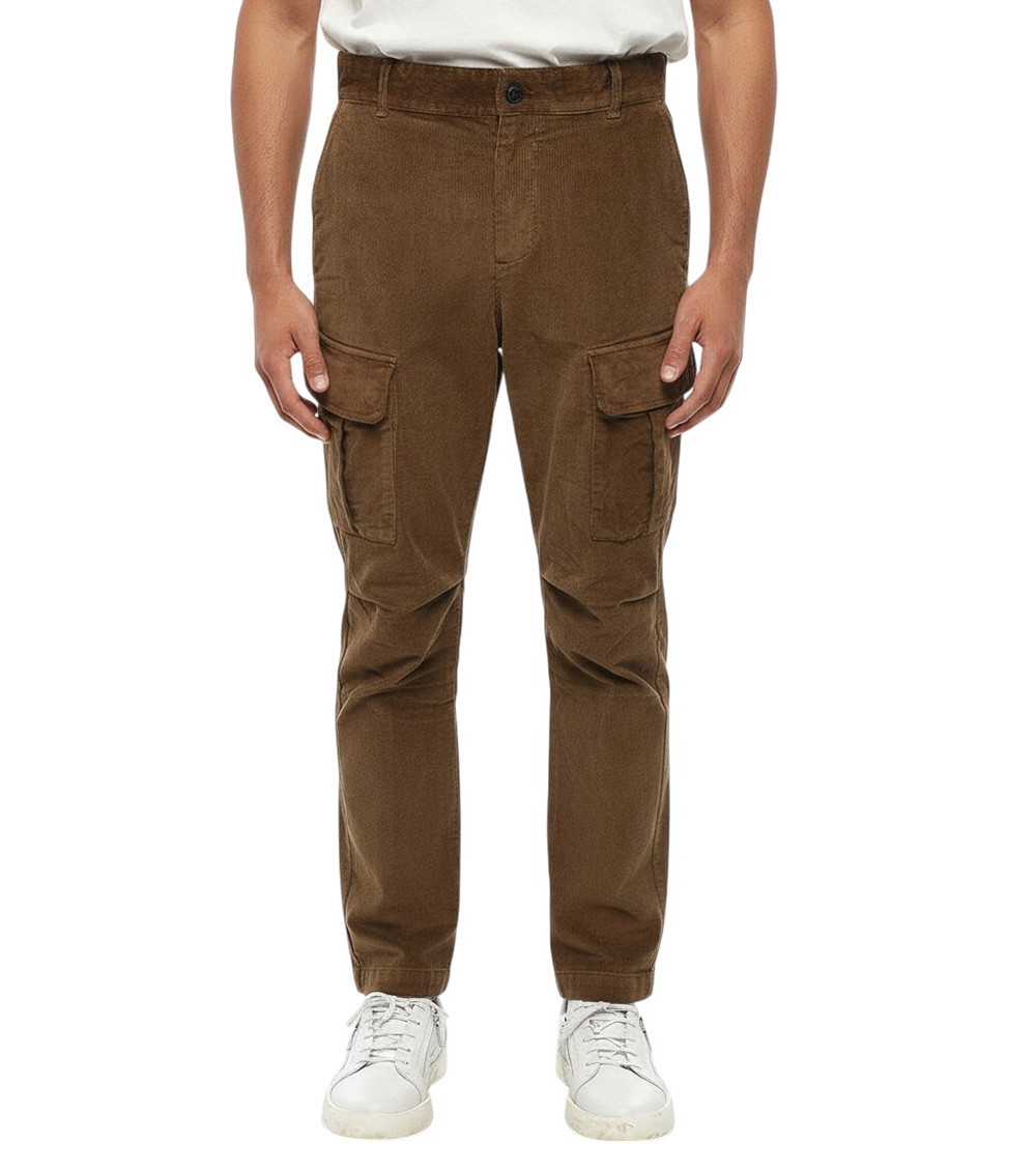 Brown Tapered Cargo Pants