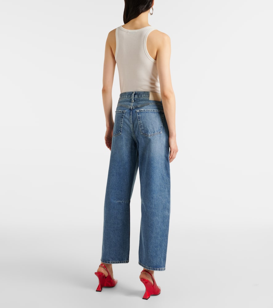 Miro high-rise cropped barrel-leg jeans
