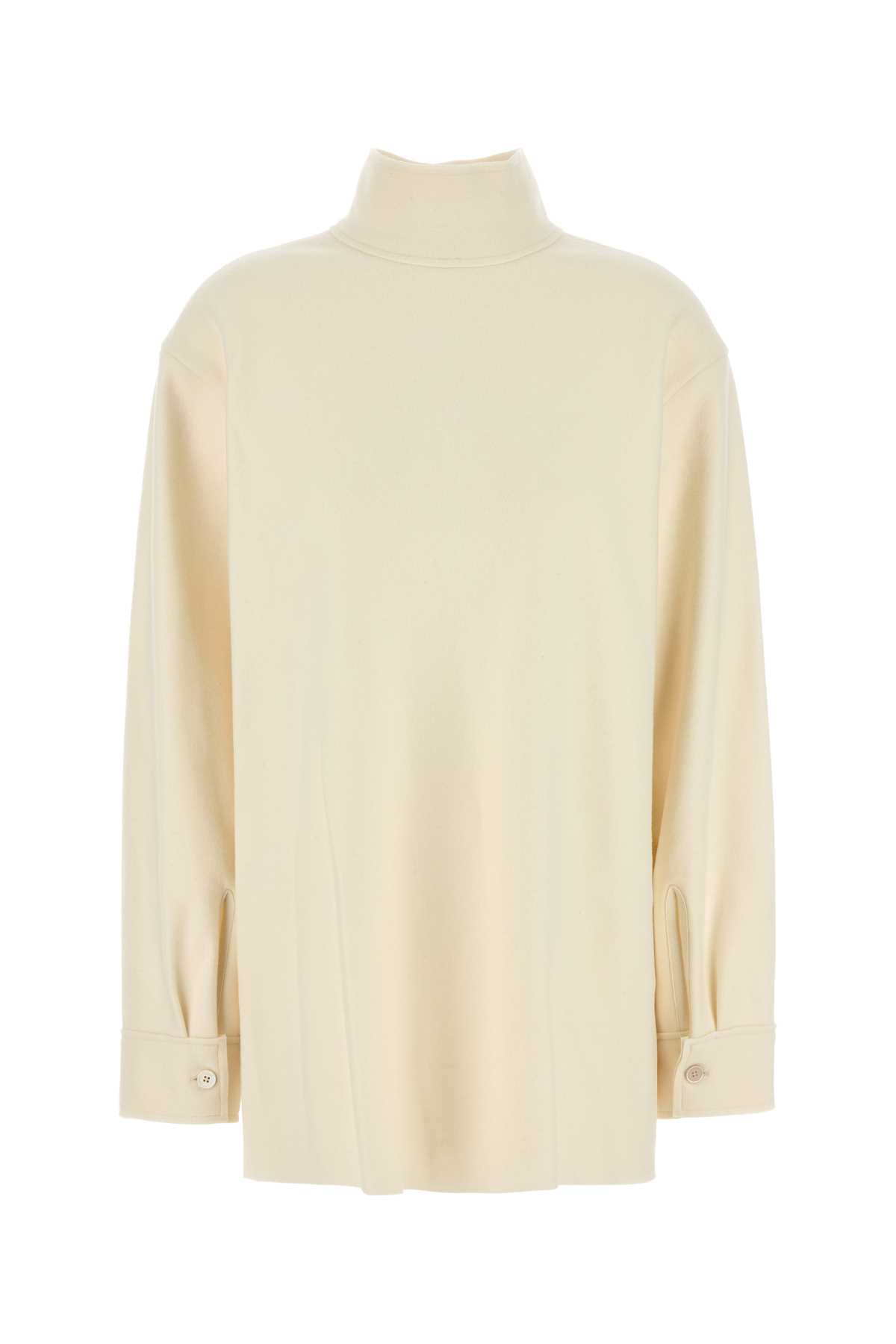 Cream wool blend blouse