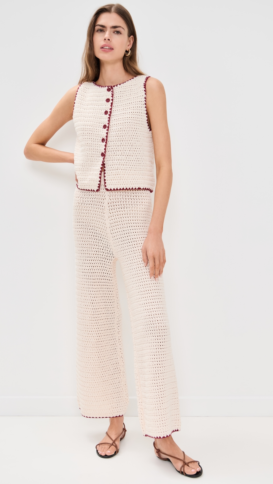 Stella Crochet Vest Cream