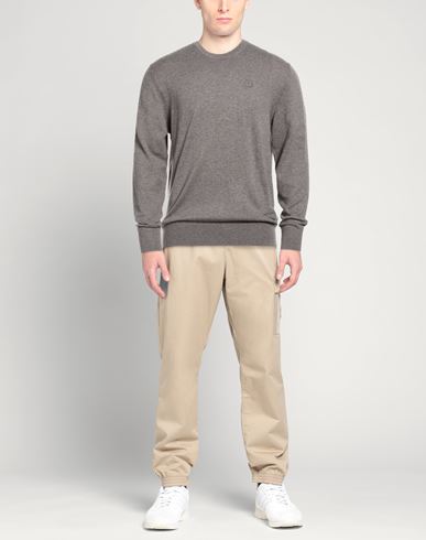 Man Sweater Grey Size L Cotton, Wool