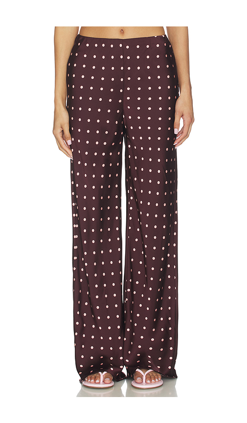 MADISON THE LABEL Giovanna Pant in Chocolate,Pink. XS. Also in L