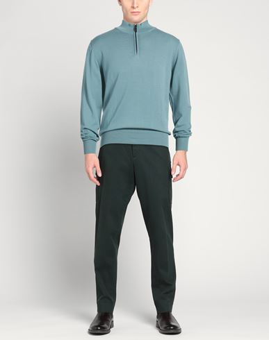 Man Turtleneck Slate blue Size 36 Cotton