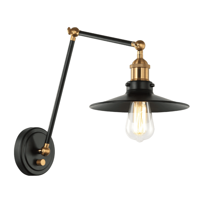 Matteo Brixson 1-Light Wall Sconce In Aged Gold Brass & Black