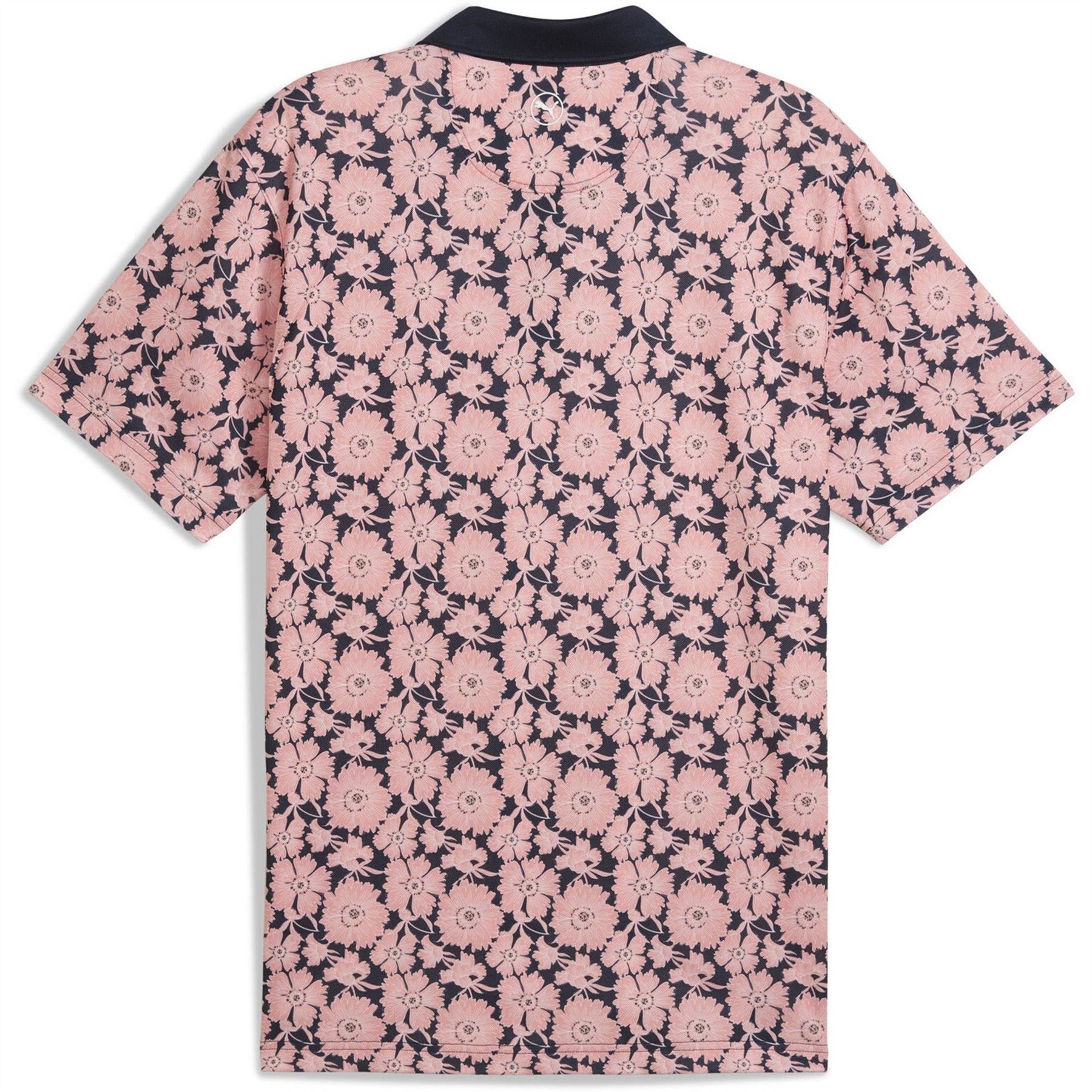 Puma Mens Fields Polo Pique Short Sleeve Performance Shirt in Peach/Blue - Multicolour - Sma