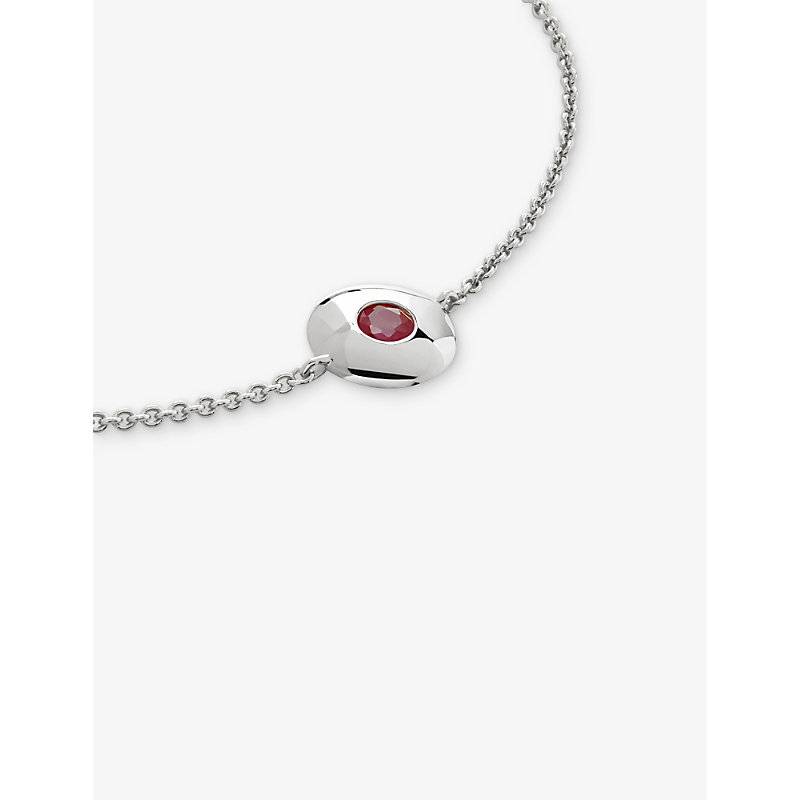 Womens July Birthstone Ruby and Sterling-Silver Bracelet