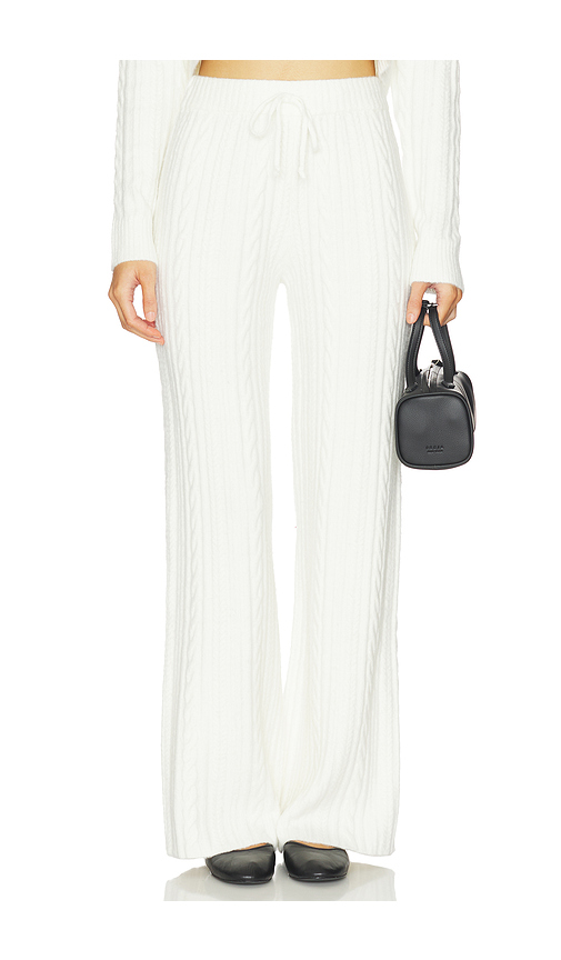 WellBeing + BeingWell Juno Cable Knit Pant in White. - XS also in XXS