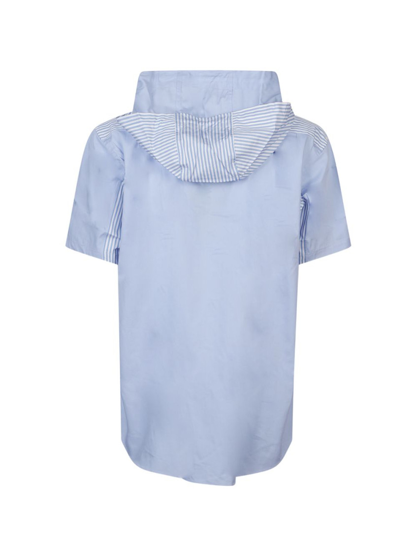 Sky Blue Regular Hooded Shirt