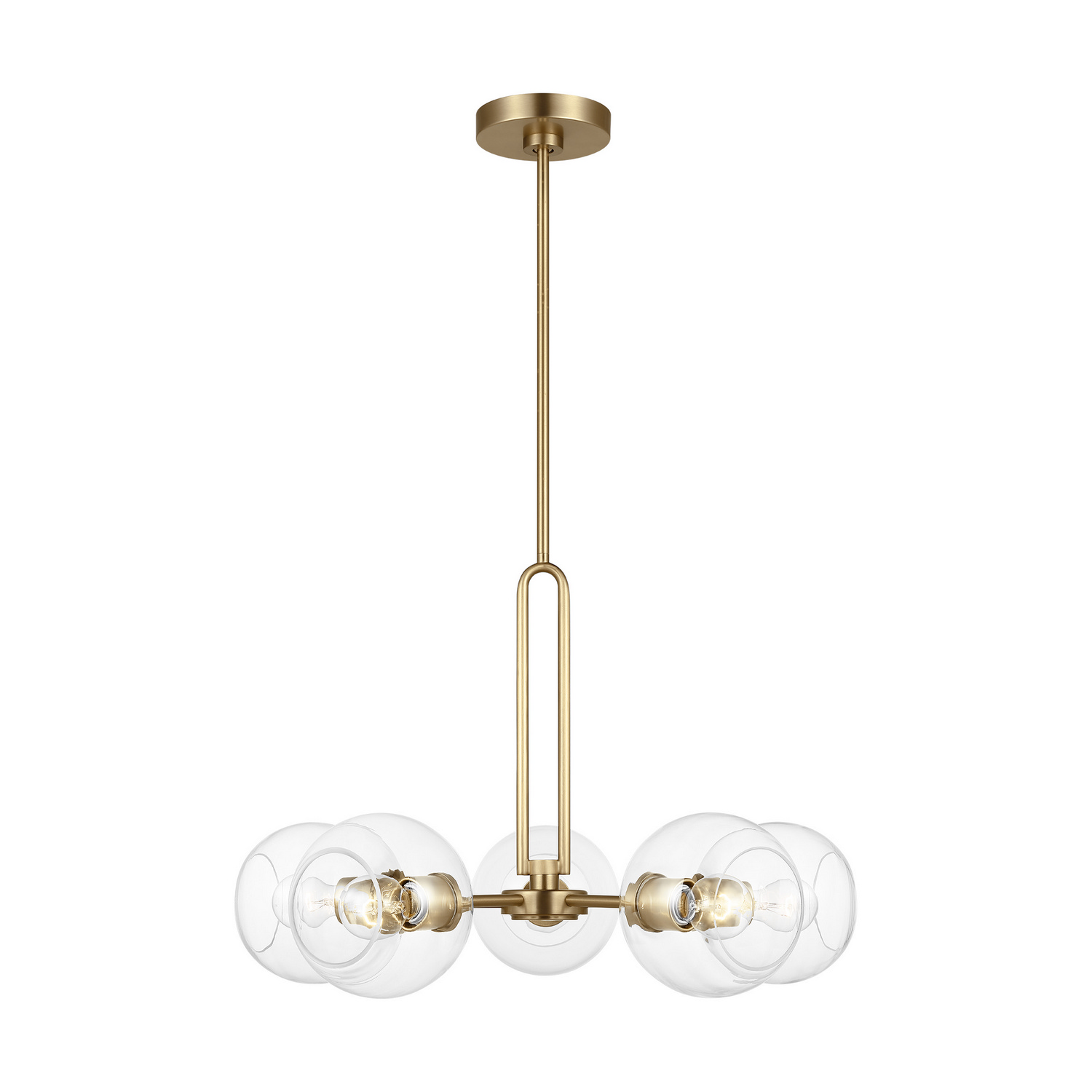 Satin Brass Five Light Chandelier from the Codyn Collection