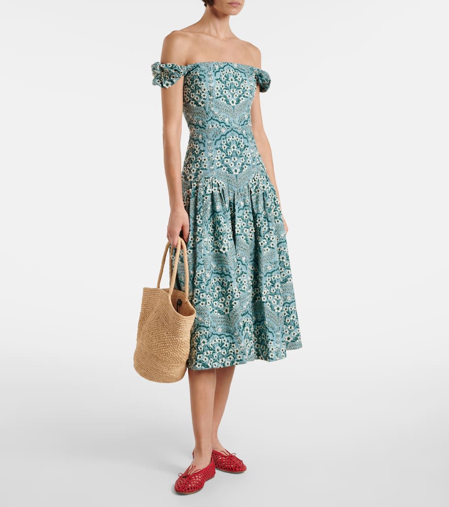 Siembra embroidered cotton midi dress