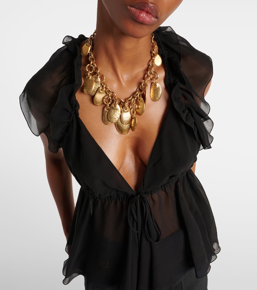 Chloé Ruffled silk chiffon top