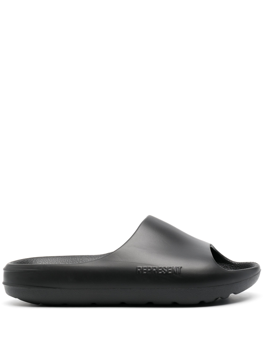 Side engraved-logo slides - Black
