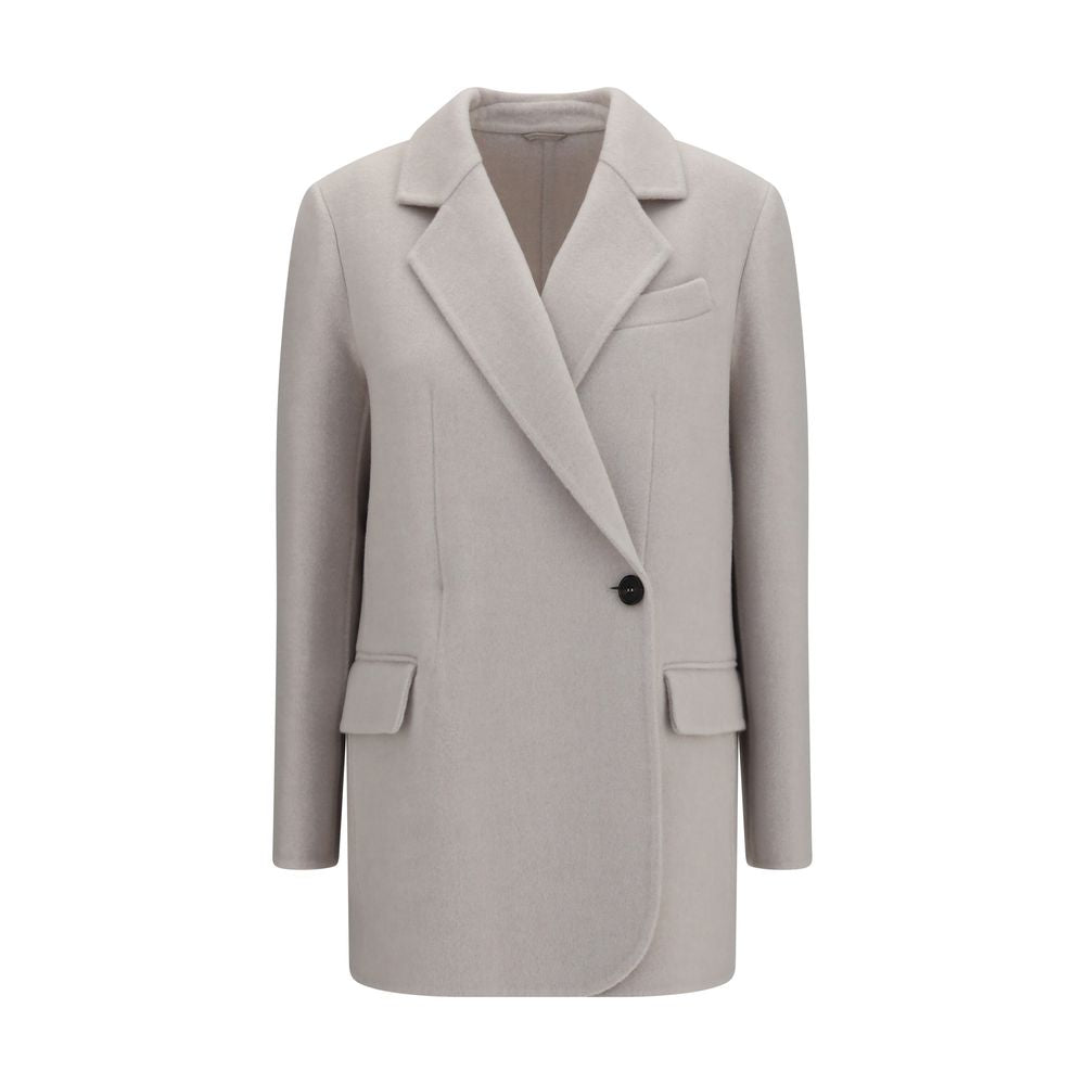 Merino Wool and Cashmere Blazer — White