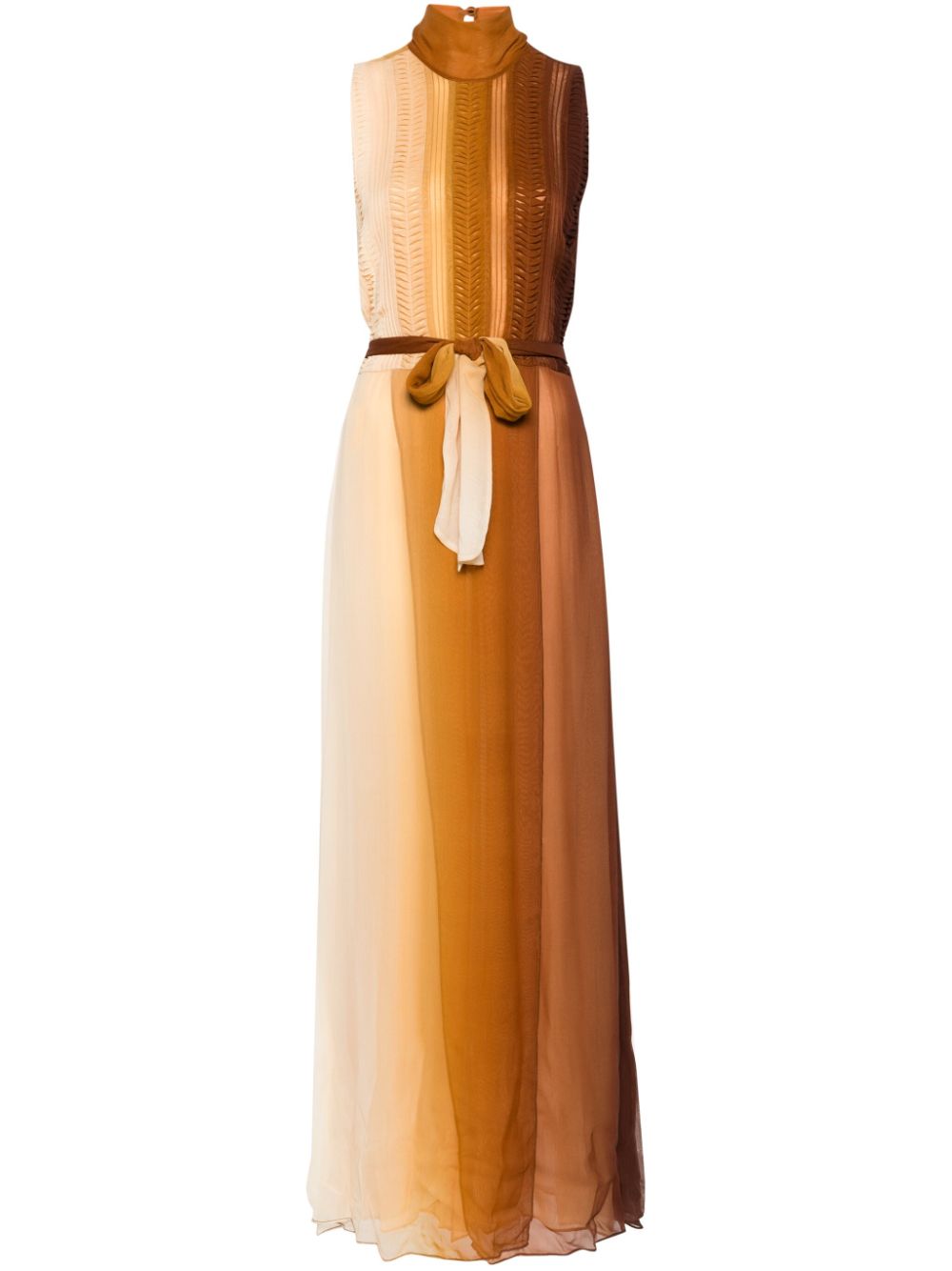 Sleeveless gradient-effect maxi dress - Red