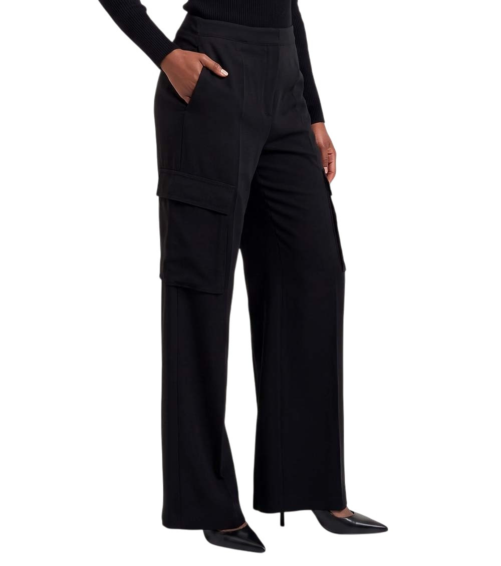 Black Straight Cargos Pants