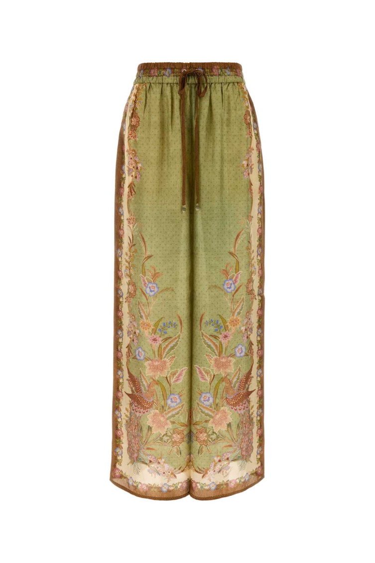 Indra Relaxed Pant With Fit Multicolor Silk For Women Trousers - Women