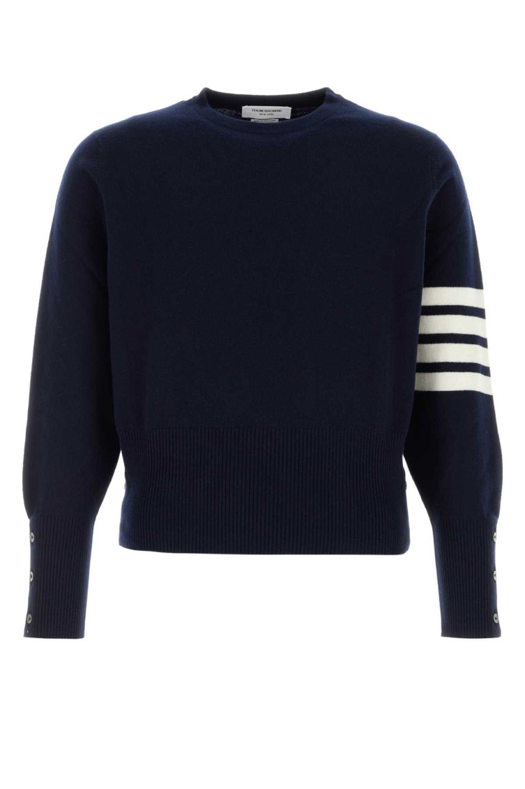 4-Bar Short Cashmere Pullover