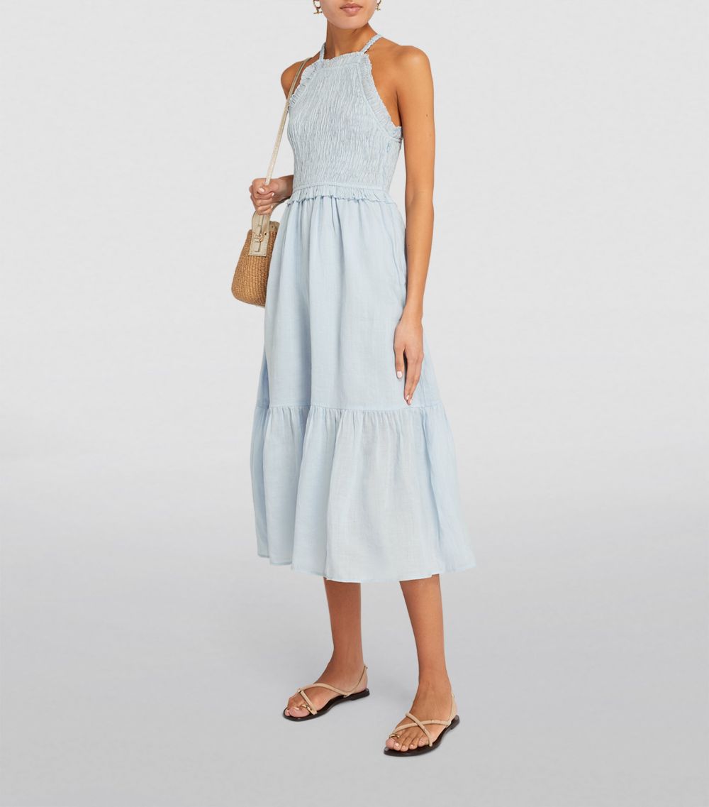 Ramie Smocked Cole Midi Dress