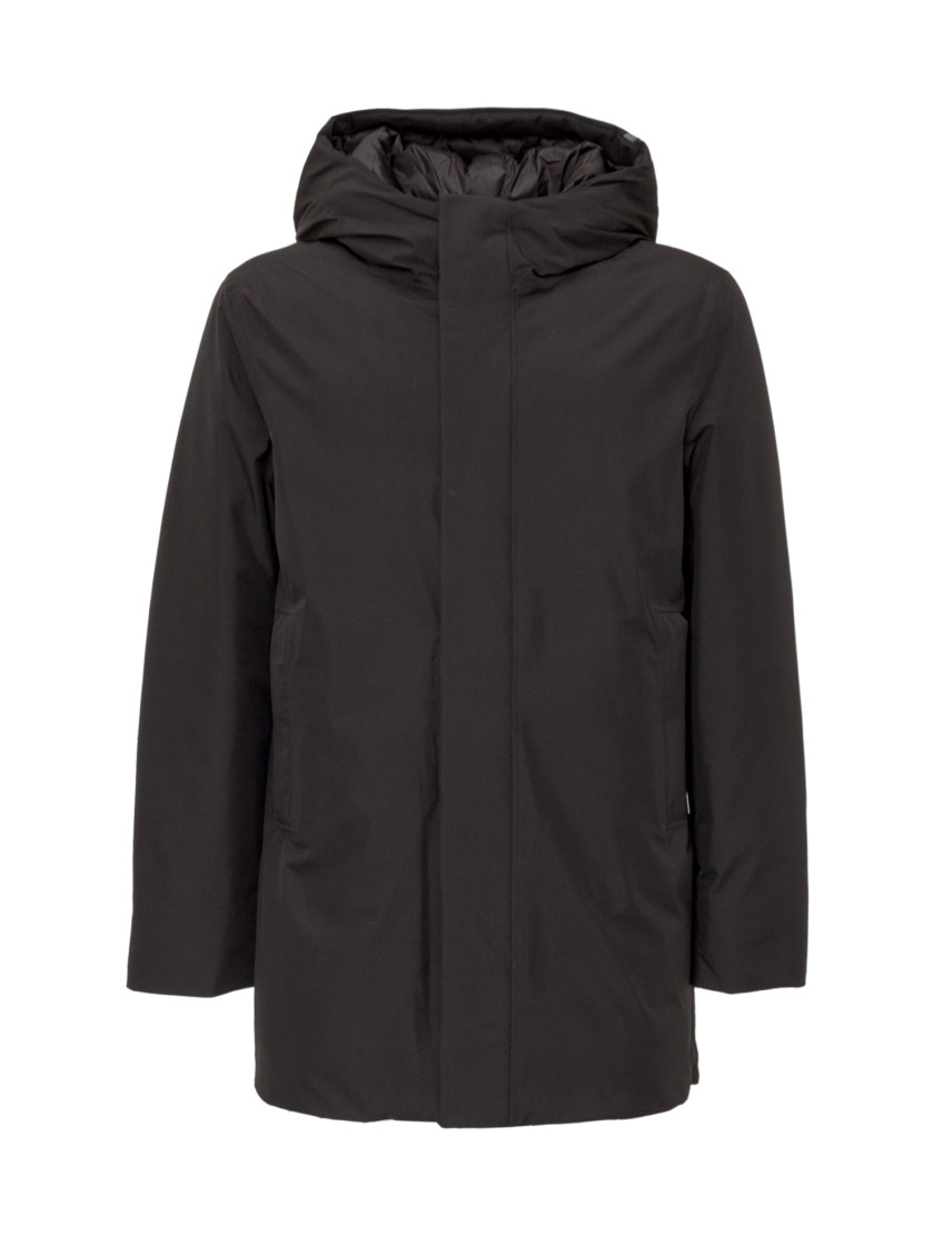 Black Solid Hood Jacket