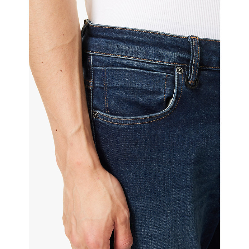 Mens Lou Slim Sunday Brand-Patch Straight-Leg Slim-Fit Stretch-Denim Blend Jeans