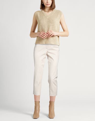 Peserico Woman Pants Off white Size 2 Cotton, Elastane