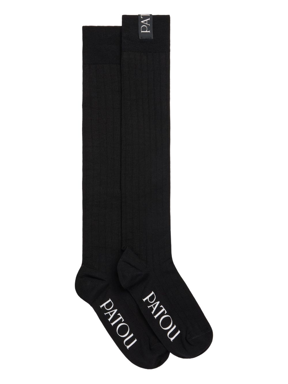 Ribbed knee-high socks - Black