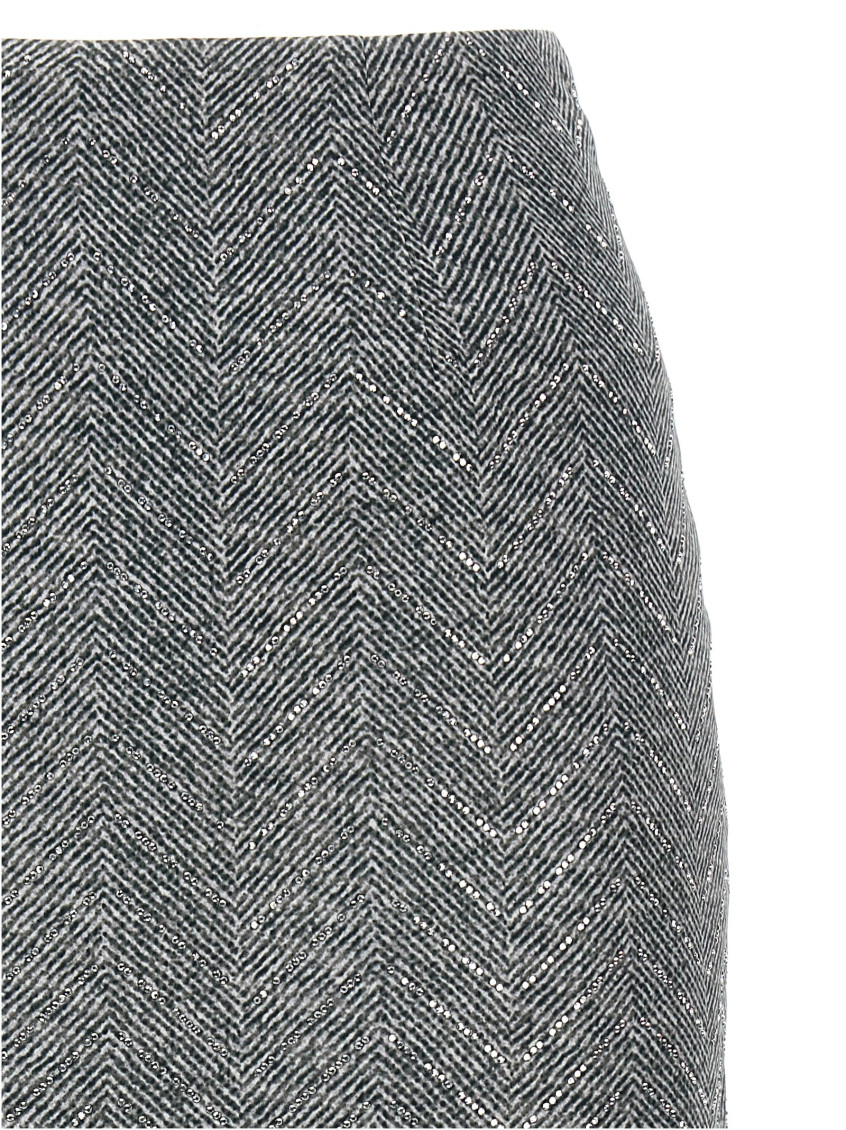 Rhinestone Skirt Skirts Gray