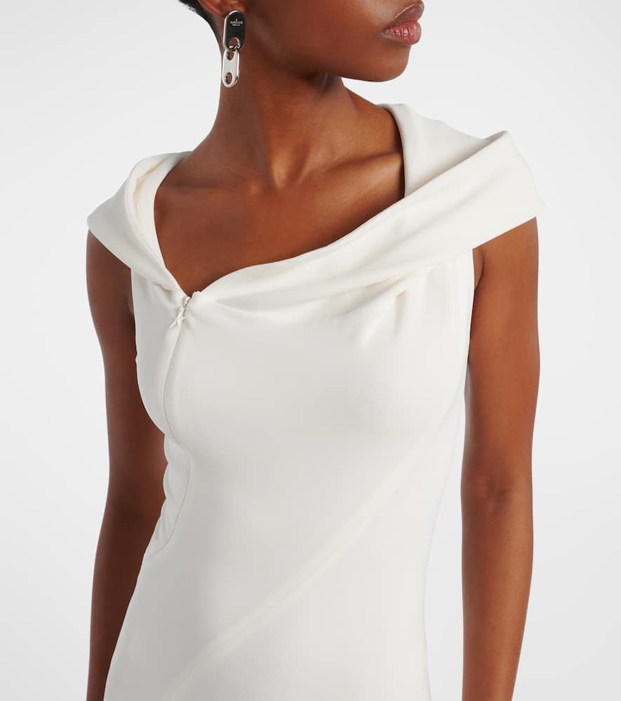 Hooded asymmetric jersey gown