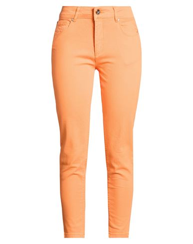 Jeans Woman Jeans Orange Size 27 Cotton, Elastane