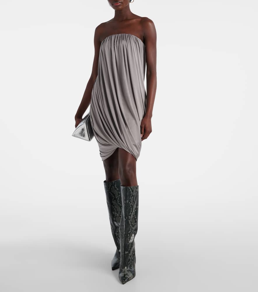 Draped jersey minidress
