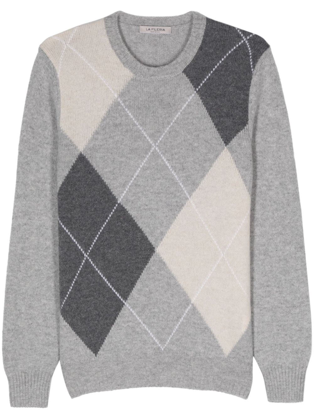 Argyle check-pattern sweater - Black