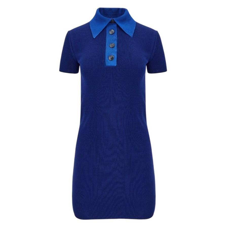 Blue Short-Sleeved Polo Dress