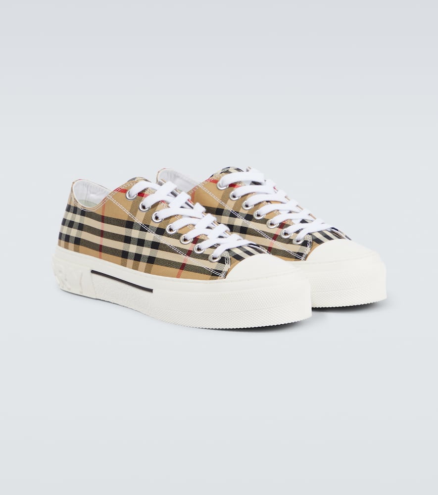 Check canvas sneakers