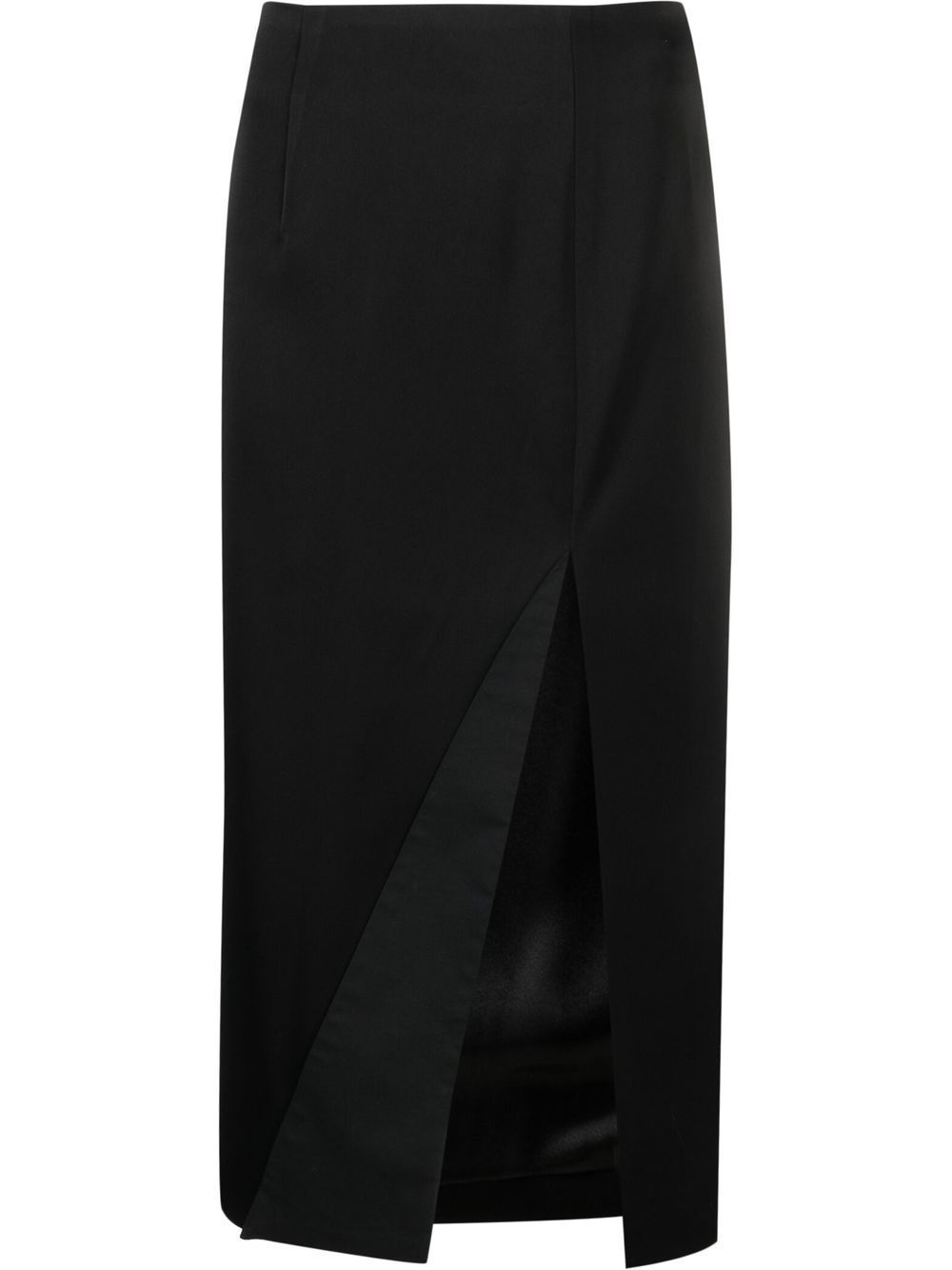 Side-slit midi skirt - Black