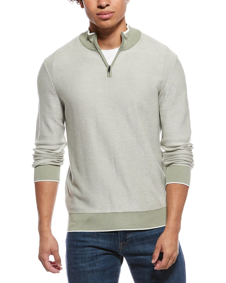 Links Stitch Zip Mock Neck Sweater