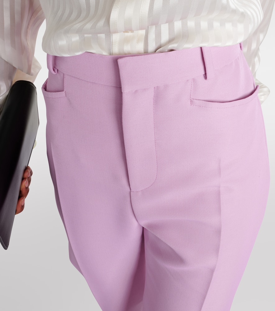 Wool-blend slim pants