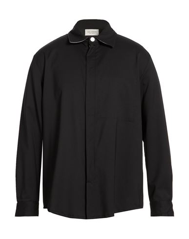 Man Shirt Black Size L Virgin Wool, Polyester, Elastane