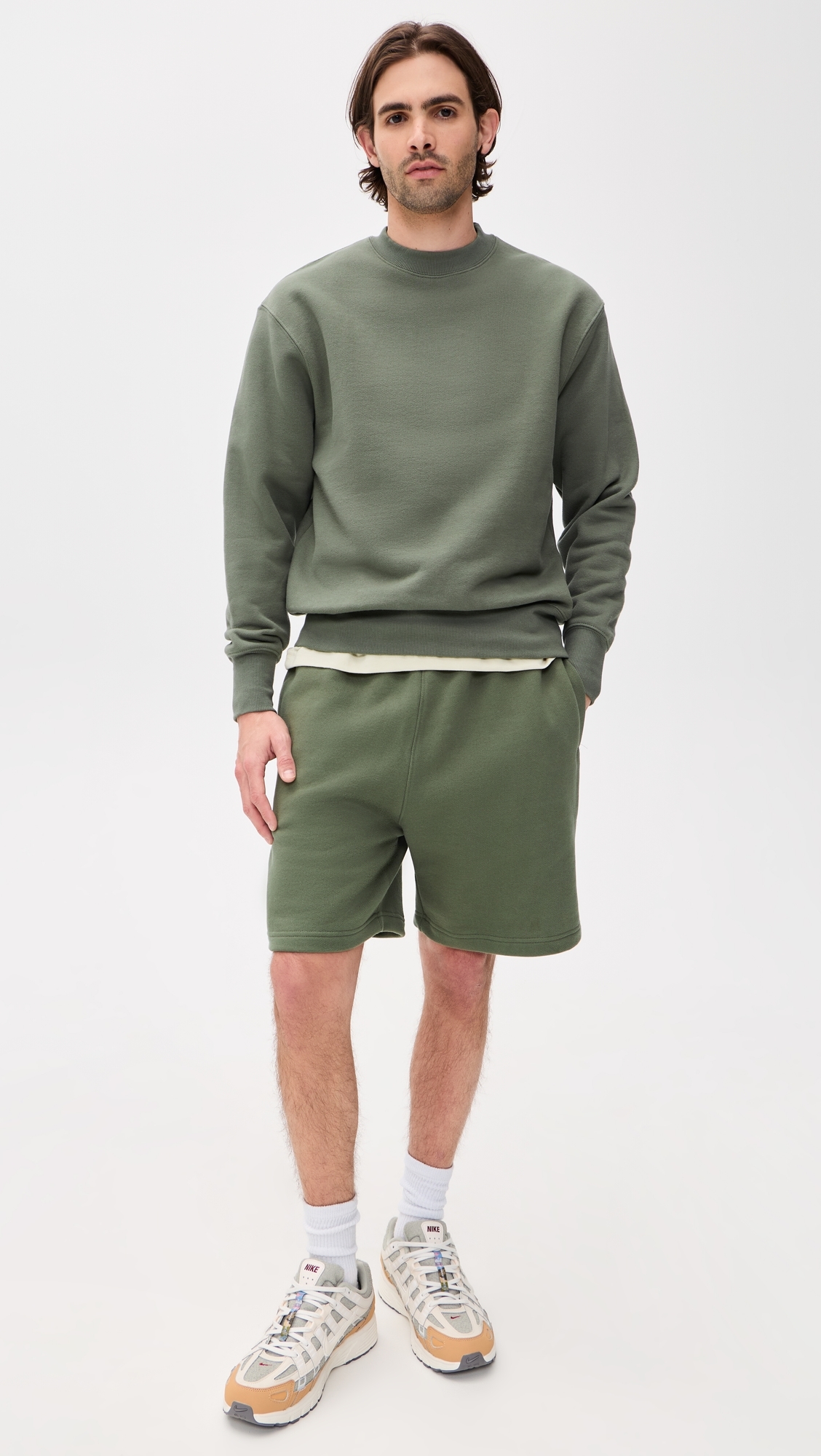 Loopback Crewneck Sweatshirt Olive