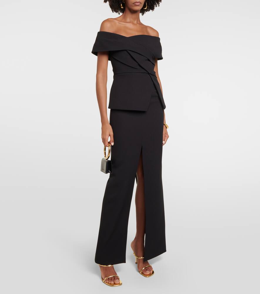 Elowen high-rise crêpe maxi skirt